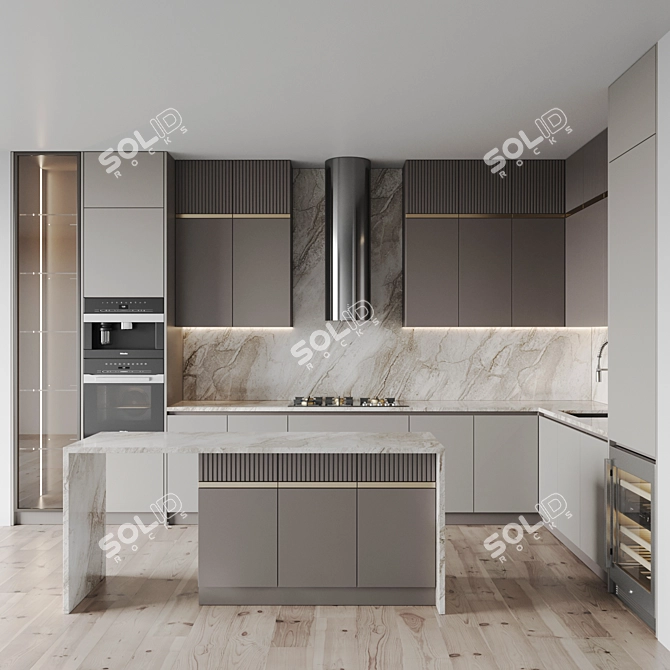 Modern Kitchen 3D Models Set 3D model image 1