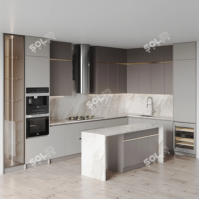 Modern Kitchen 3D Models Set 3D model image 2