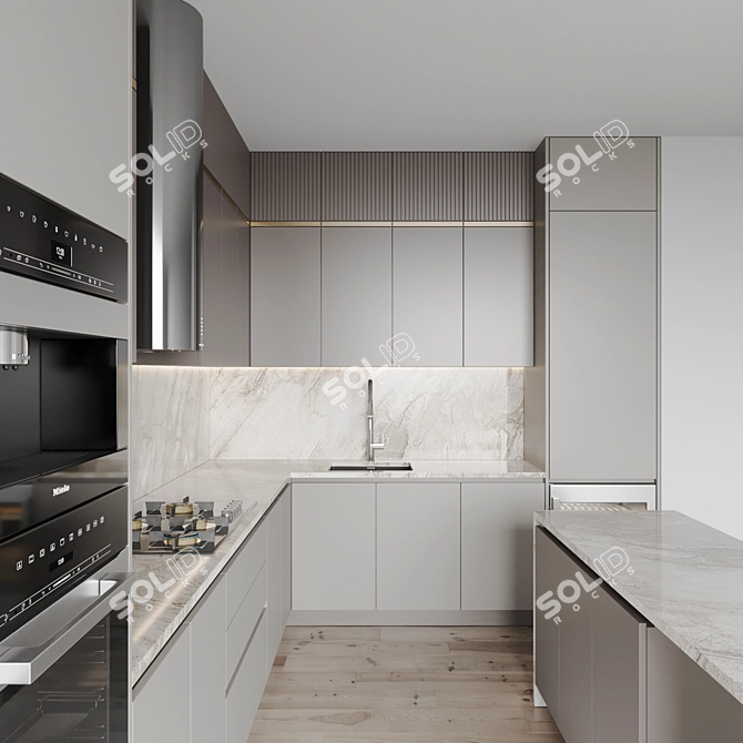 Modern Kitchen 3D Models Set 3D model image 4