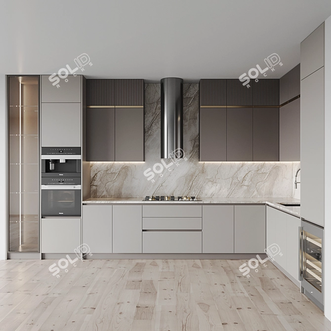 Modern Kitchen 3D Models Set 3D model image 5