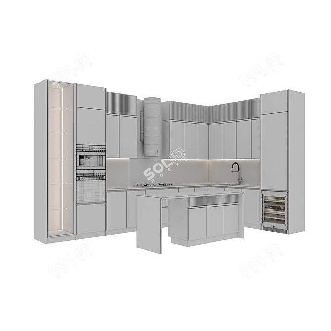 Modern Kitchen 3D Models Set 3D model image 7