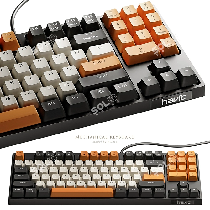 Sleek Mechanical Keyboard with Turbosmooth Technology 3D model image 1