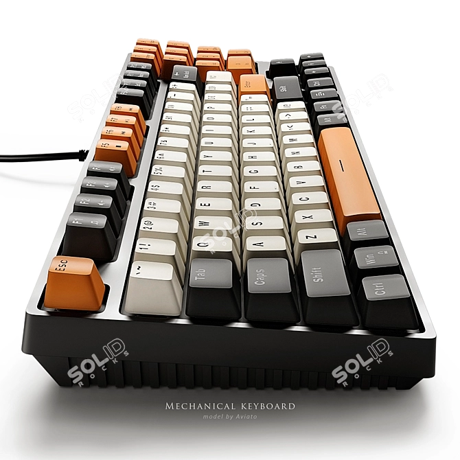 Sleek Mechanical Keyboard with Turbosmooth Technology 3D model image 3