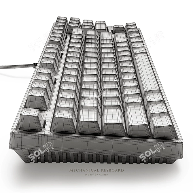 Sleek Mechanical Keyboard with Turbosmooth Technology 3D model image 5