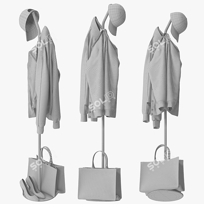 Sprout Coat Rack with Textures 3D model image 5