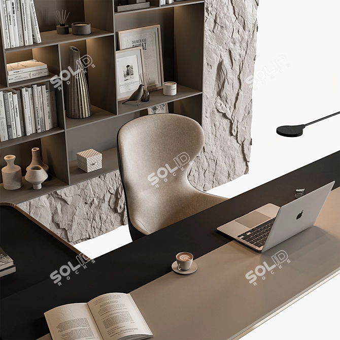 Executive Boss Desk Office Furniture 3D model image 2