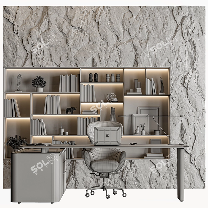 Executive Boss Desk Office Furniture 3D model image 3