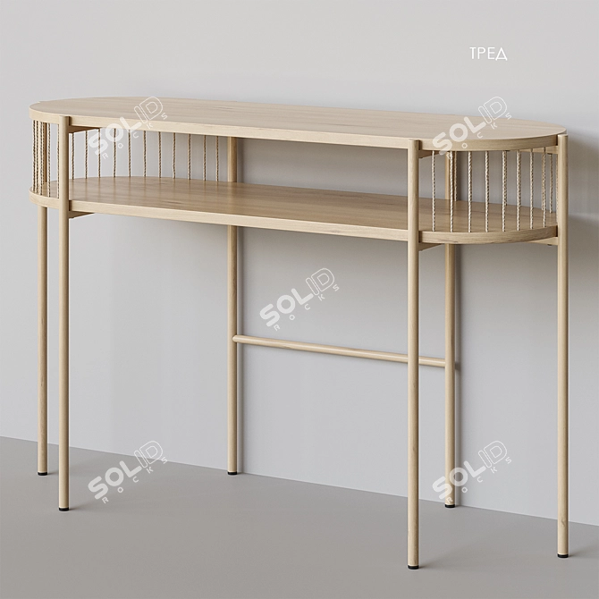 Contemporary Wood Console Furniture 3D model image 2