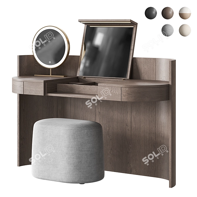 Modern Makeup Vanity Set 3D model image 1