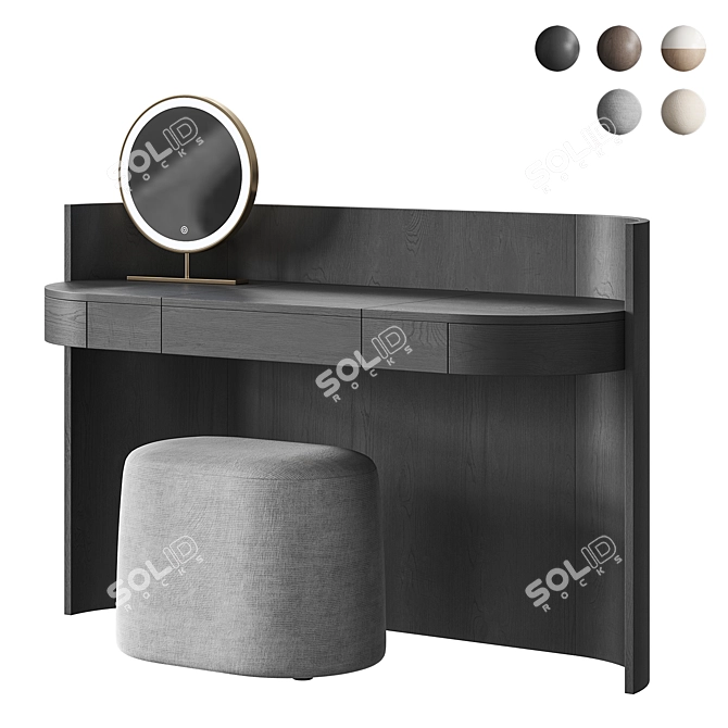 Modern Makeup Vanity Set 3D model image 3