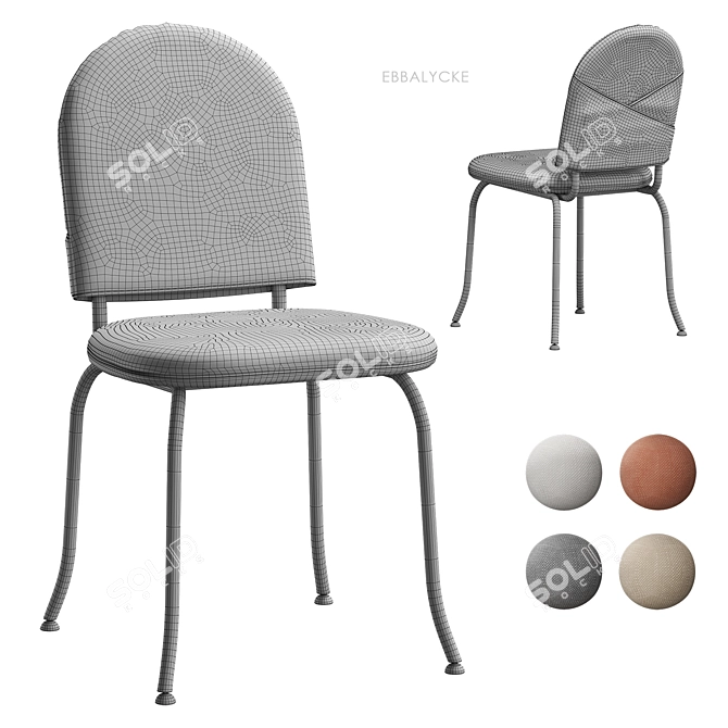EBBALYCKE Chair - Scandinavian Minimalist Retro 3D model image 6