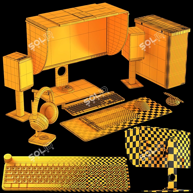 Ultimate Designer Workspace Set 3D model image 14