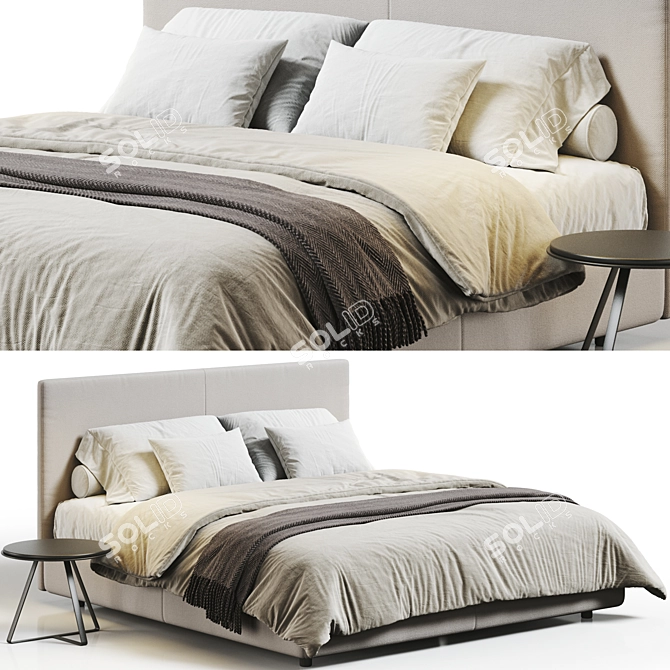 Italian Design Bed Flexform Oltre 3D model image 1