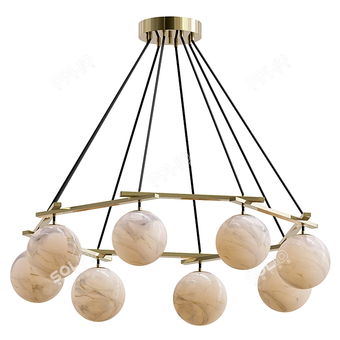 Alabaster Chandelier Modeller Venumblack 3D model image 1