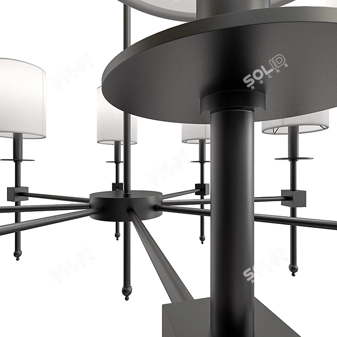 Venom Black Chandelier Fixture 3D model image 2