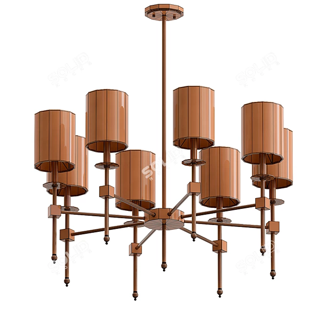 Venom Black Chandelier Fixture 3D model image 3