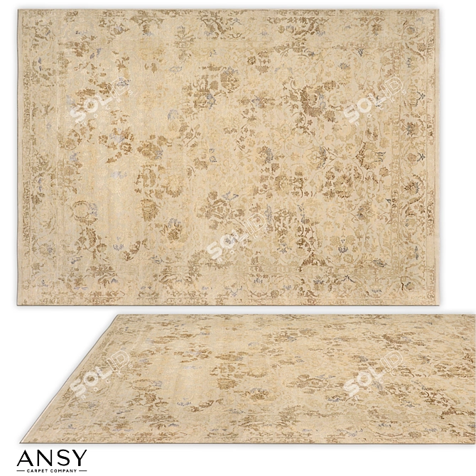 Shabby Classic Handmade Rug 3D model image 1