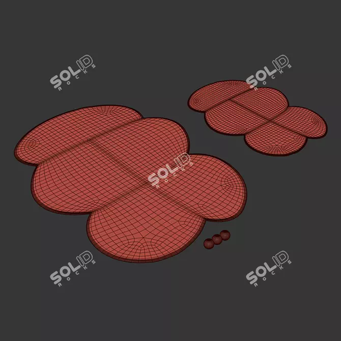 Okej Cloud Gray Squiggle Rug 3D model image 4