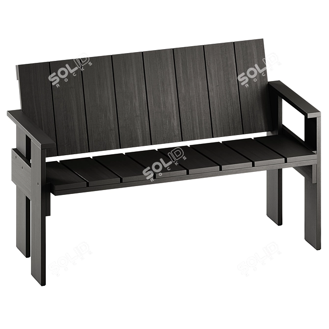 Modern Outdoor Dining Bench: Hay 3D model image 2