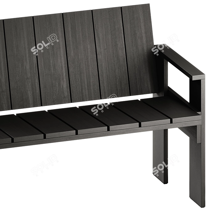 Modern Outdoor Dining Bench: Hay 3D model image 5