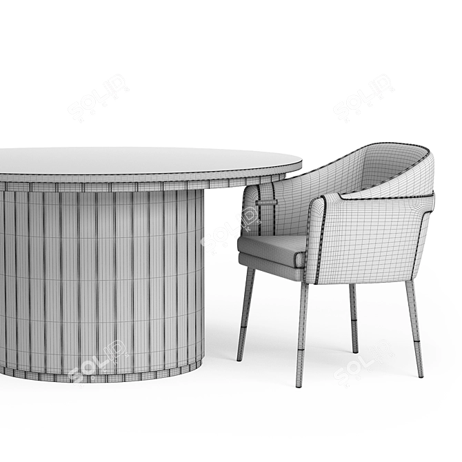 Modern Stylish Seating Set 3D model image 6