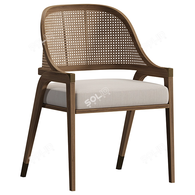 Rustic Modern Dining Chair 3D model image 1