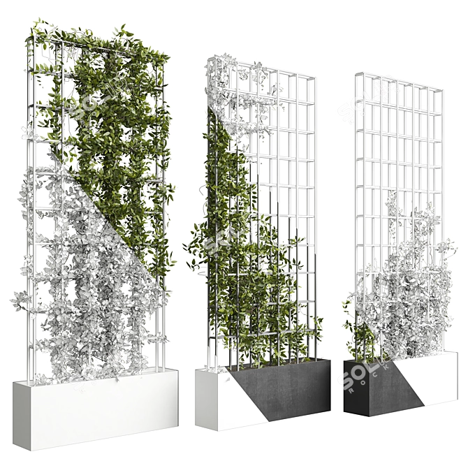 Modern Vertical Garden Partition Design 3D model image 4