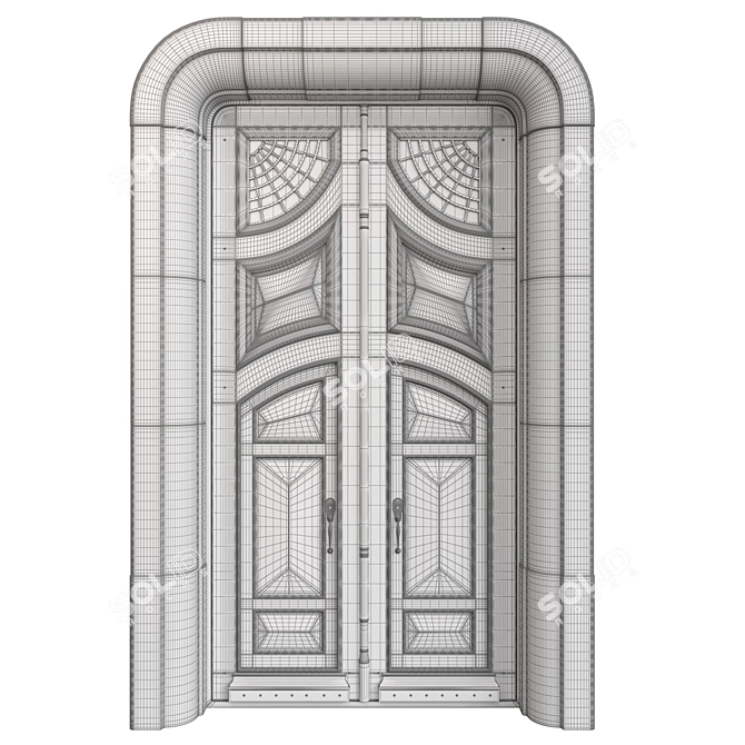 Classic-Style 3D Door 1800mm 3D model image 6