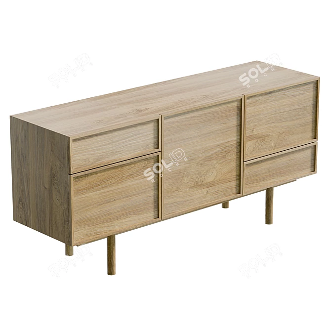 Hubsch Sideboard - Natural Oak 3D model image 1