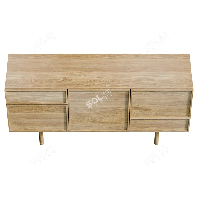 Hubsch Sideboard - Natural Oak 3D model image 3