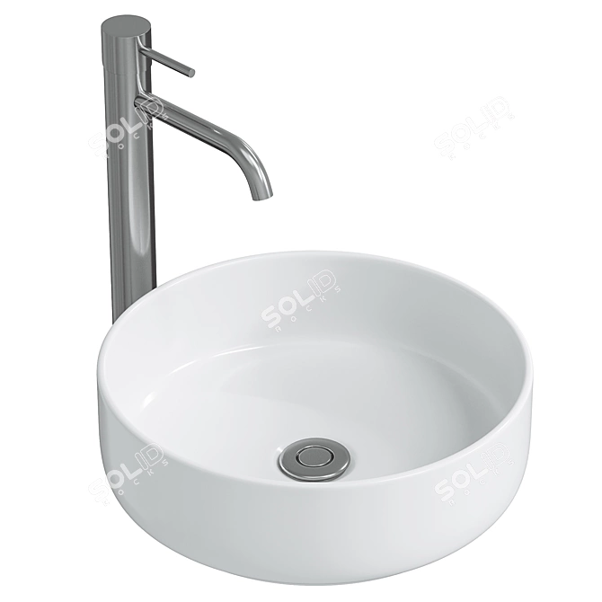 Stylish BELBAGNO BB1357 Countertop Sink 3D model image 1