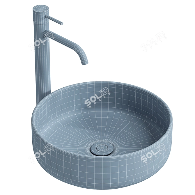 Stylish BELBAGNO BB1357 Countertop Sink 3D model image 4
