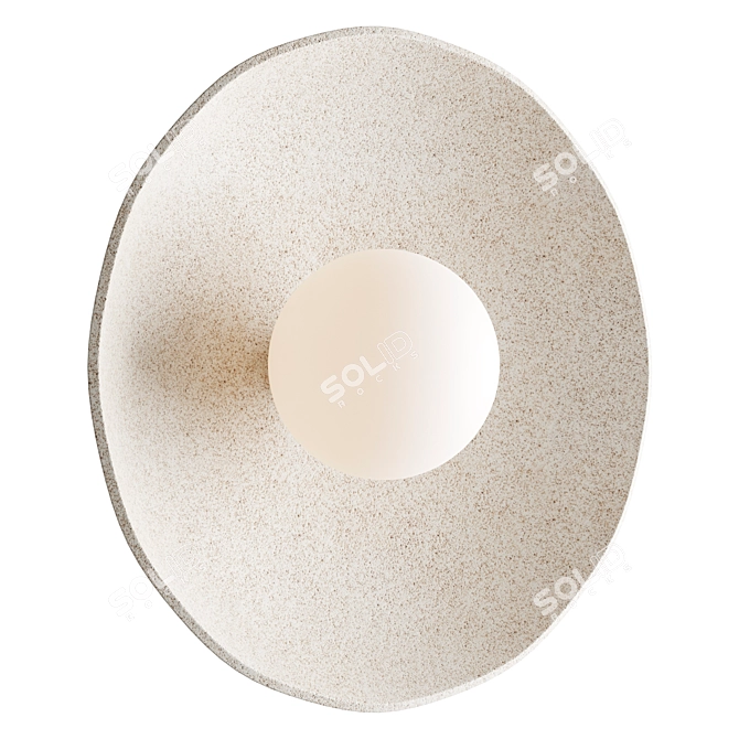 Handcrafted Ceramic Wall Light 3D model image 2