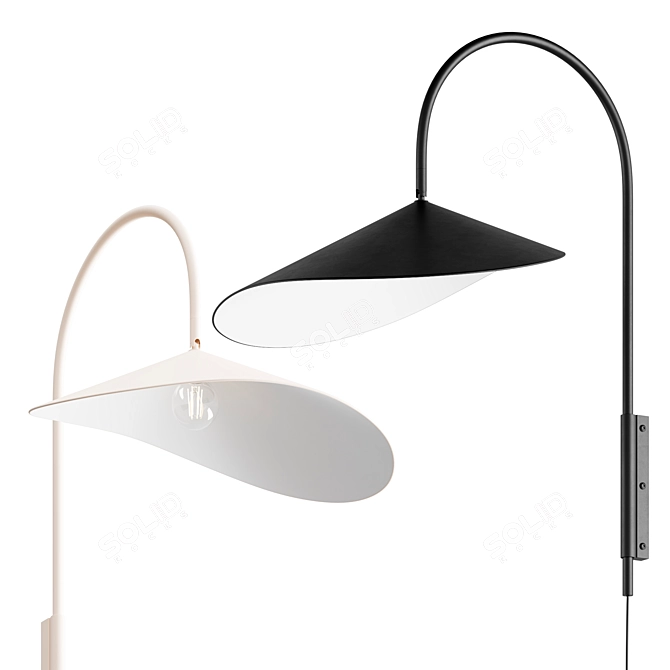 Modern Swivel Wall Lamp 3D model image 1