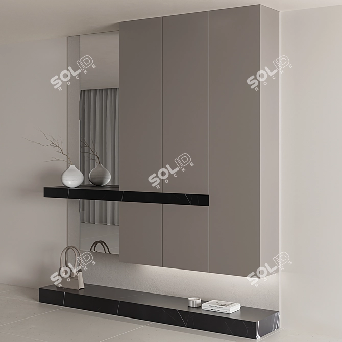 Modern Minimal Hallway Furniture Set 3D model image 3