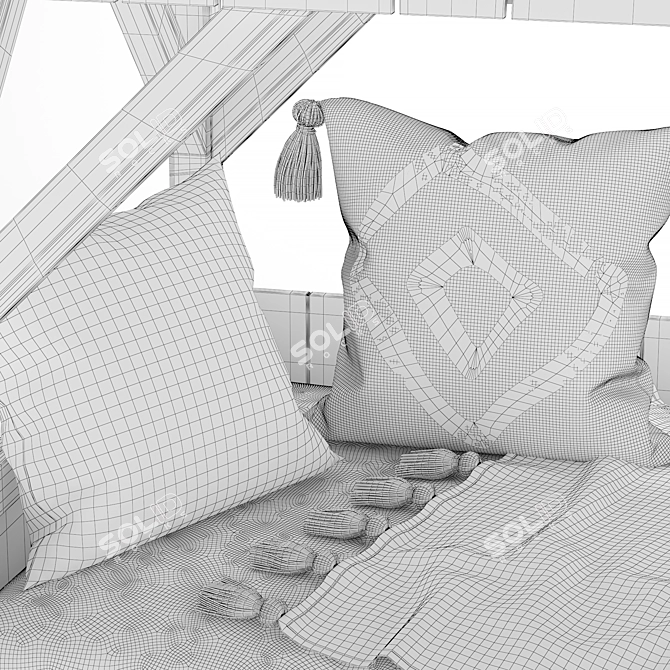 Title: Custom Made Kids Bed 3D model image 5