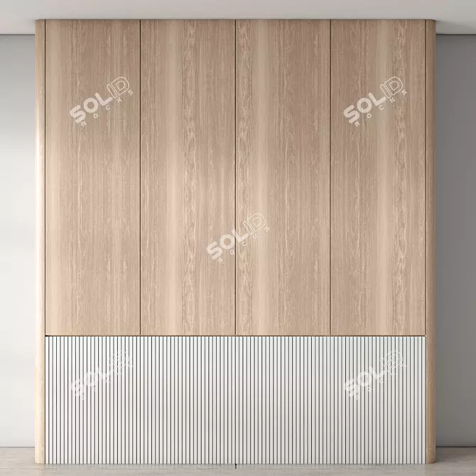 Versatile 3D Wood Cabinet Model 3D model image 2