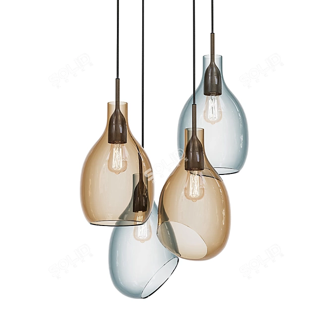 Industrial Style Pendant Light: LOVISA 3D model image 1