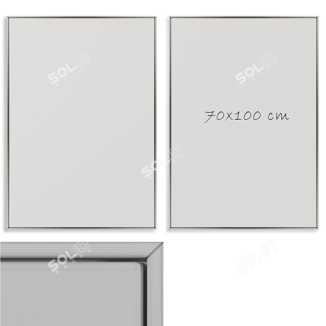 Textured Plaster Photo Frame Set 3D model image 2