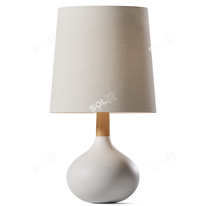 Ceramic Wood Table Lamp Set 3D model image 1