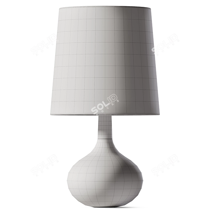 Ceramic Wood Table Lamp Set 3D model image 2