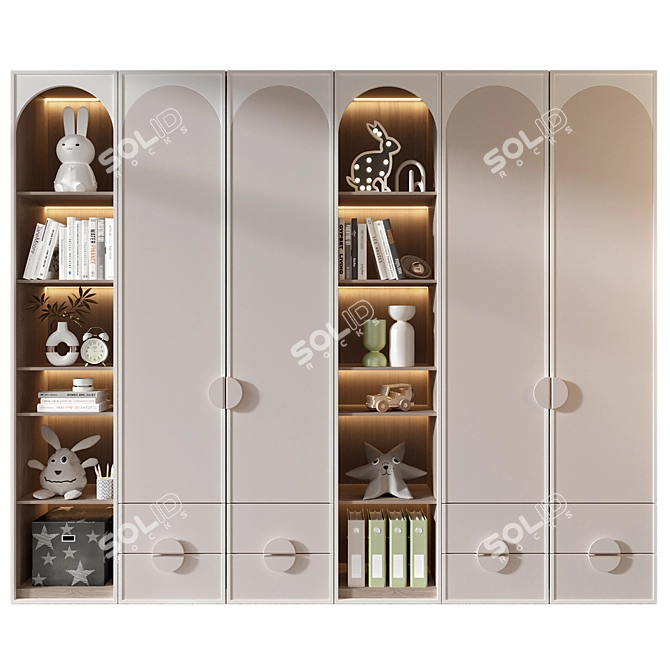 Custom Wardrobe Composition with Decor 3D model image 1