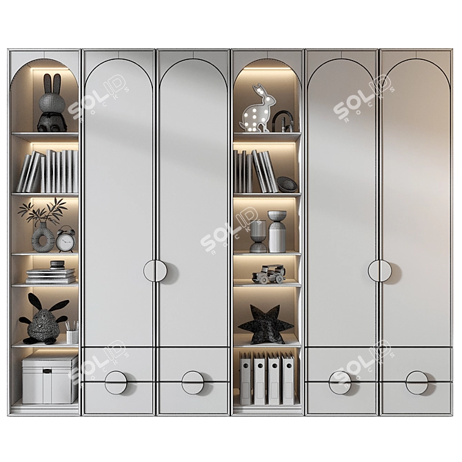 Custom Wardrobe Composition with Decor 3D model image 2