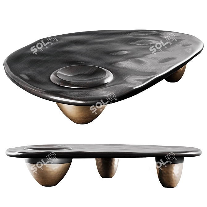 Designer Coffee Table in CoronaLegacyMtl 3D model image 2