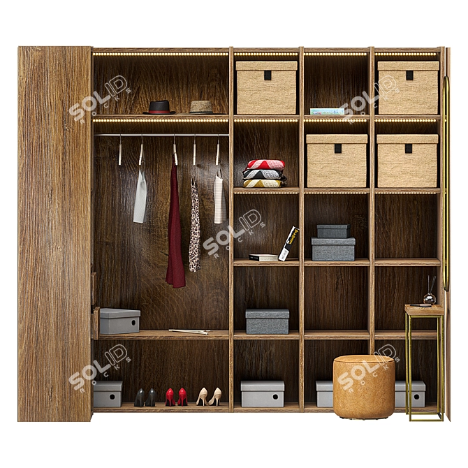 Versatile Wardrobe Block 3D model image 3