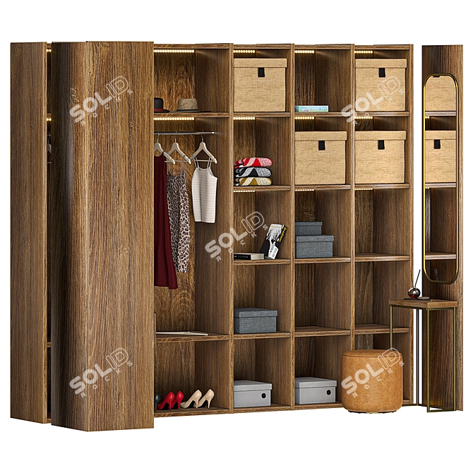 Versatile Wardrobe Block 3D model image 4