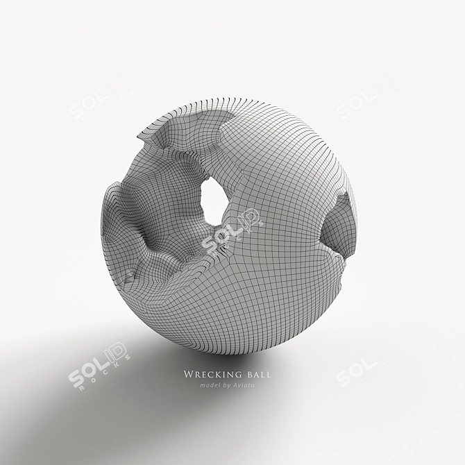 Limestone Sphere in Stone Bowl 3D model image 9