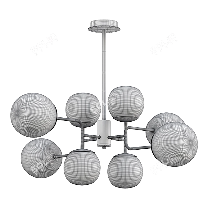 Modern Chandelier Erich, 3D Model 3D model image 2