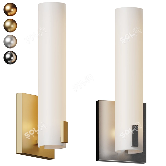 Elegant LED Nickel Sconce 3D model image 1