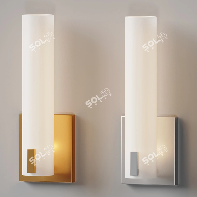 Elegant LED Nickel Sconce 3D model image 3